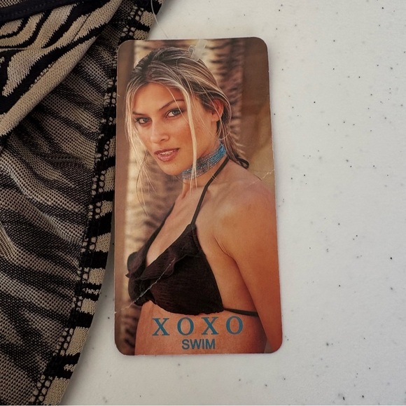 NWT XOXO vintage zebra print bikini bottom dead stock size small made in USA - Picture 2 of 9